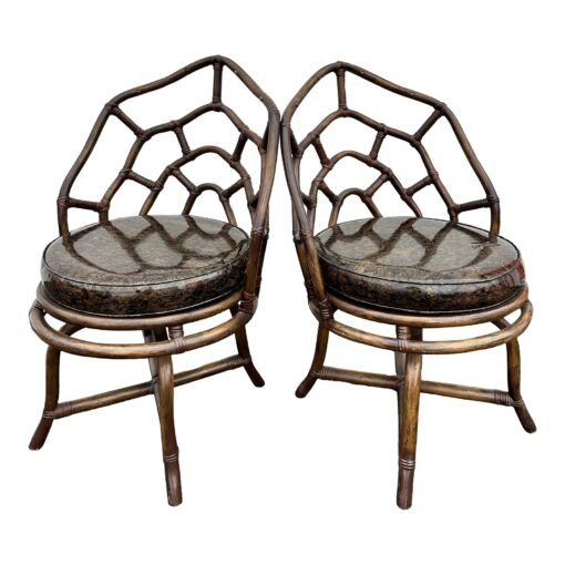 1950s Tommi Parzinger and Henry Olko for Willow and Reed Dining Chairs Labeled - Set of 2
