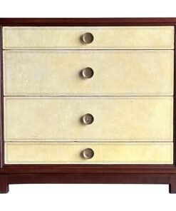 1950s Tommi Parzinger for Charak Modern Leather Front Chest of Drawers
