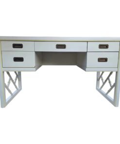 1970's Faux Bamboo Campaign Style Desk by Sligh