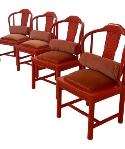 1980s Vintage Henredon James Red Dining Chairs - Set of 4