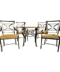 5 Piece Equestrian Horse Heads Jacques Adnet Hermes Style Iron Dining Set