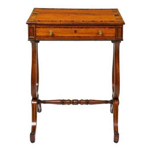 A Fine Regency Satinwood and Calamander Work Table - Image 2