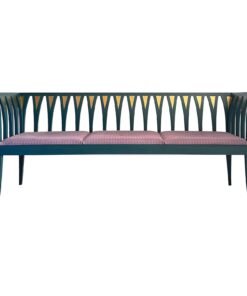 Art Nouveau Cranbrook Blue Settee Bench Sofa by Eliel Saarinen C. 1983