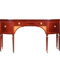 Baker Furniture Stately Homes Sheraton Bow Front Inlaid Mahogany Sideboard