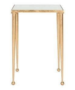 Cameron Mirror Top End Table in Antique Gold