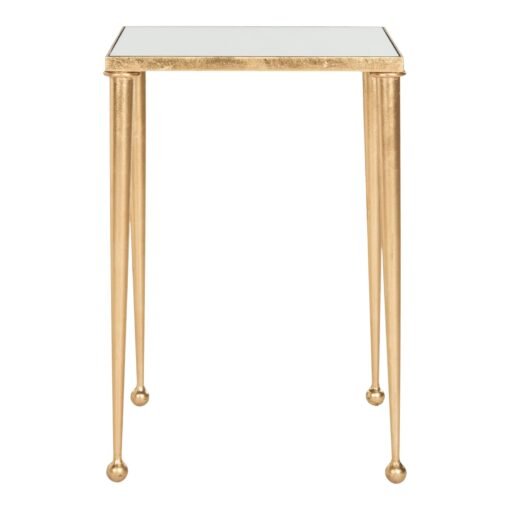 Cameron Mirror Top End Table in Antique Gold
