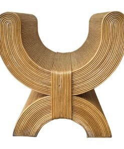 Coastal Style Pencil Reed Side Table in the Gabriella Crespi Manner. Circa 1980s