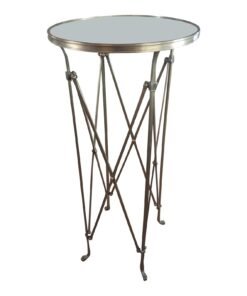 French Director Empire Campaign Bronze Tall Side Table