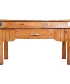 French Early 20th Century Art Deco Pine Butcher Block