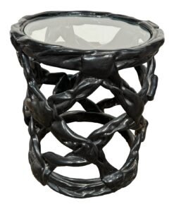 Late 20th Century Duquette Glass Resin Style Ribbon Side Table