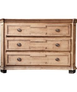 Louis XVI Style 3 Drawer Commode in Bleached Oak