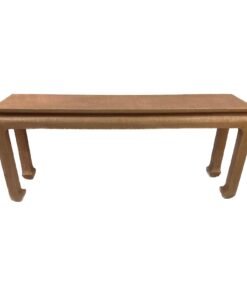 Mid-Century Karl Springer Style Grasscloth Console Table