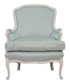 New Scalamandre Upholstery - Louis XV Style Carved Fruitwood Bergere Chair Fully Restored Like New