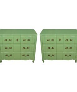 Painted Green French Provincial Chests - A Pair