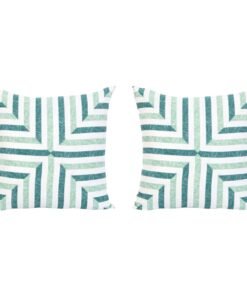 Palm Orleans Lake Worth Lagoon Teal Mitered Stripe Euro Pillow Shams - a Pair