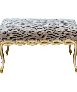 Regency Style Giltwood Ribbon Bench W Zebra Velvet by Randy Esada Designs