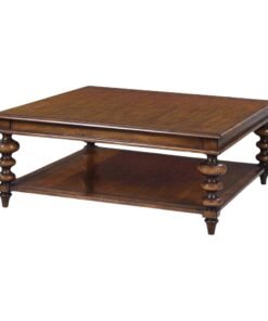 Rustic Walnut Finish Square Coffee Table