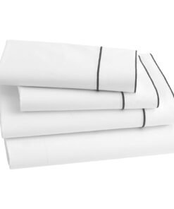 Salerno Bedding King Pillowcase in White/Grey - a Pair