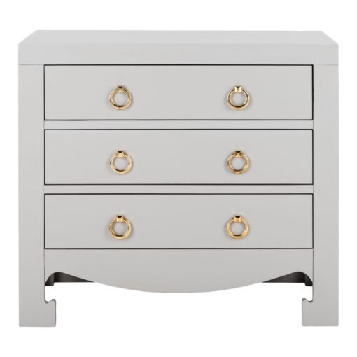 Thomas 3 Drawer Chest in Grey & Gold