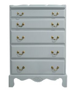 Vintage Georgian Style Five Drawer Solid Wood Dresser - Newly Painted