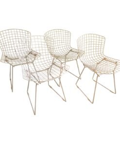 Vintage Harry Bertoia for Knoll White Steel and Rubberized Side Chairs--Set of 4